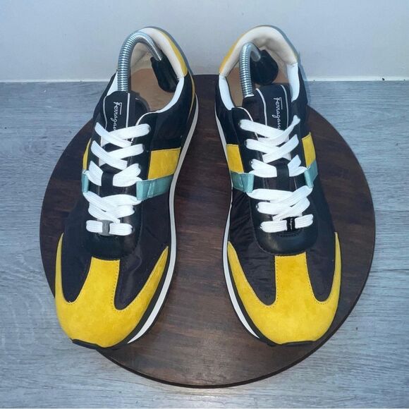 Salvatore Ferragamo Men’s Size 8.5 US Sneakers Gancini Icon Trainers Shoes - Picture 7 of 10